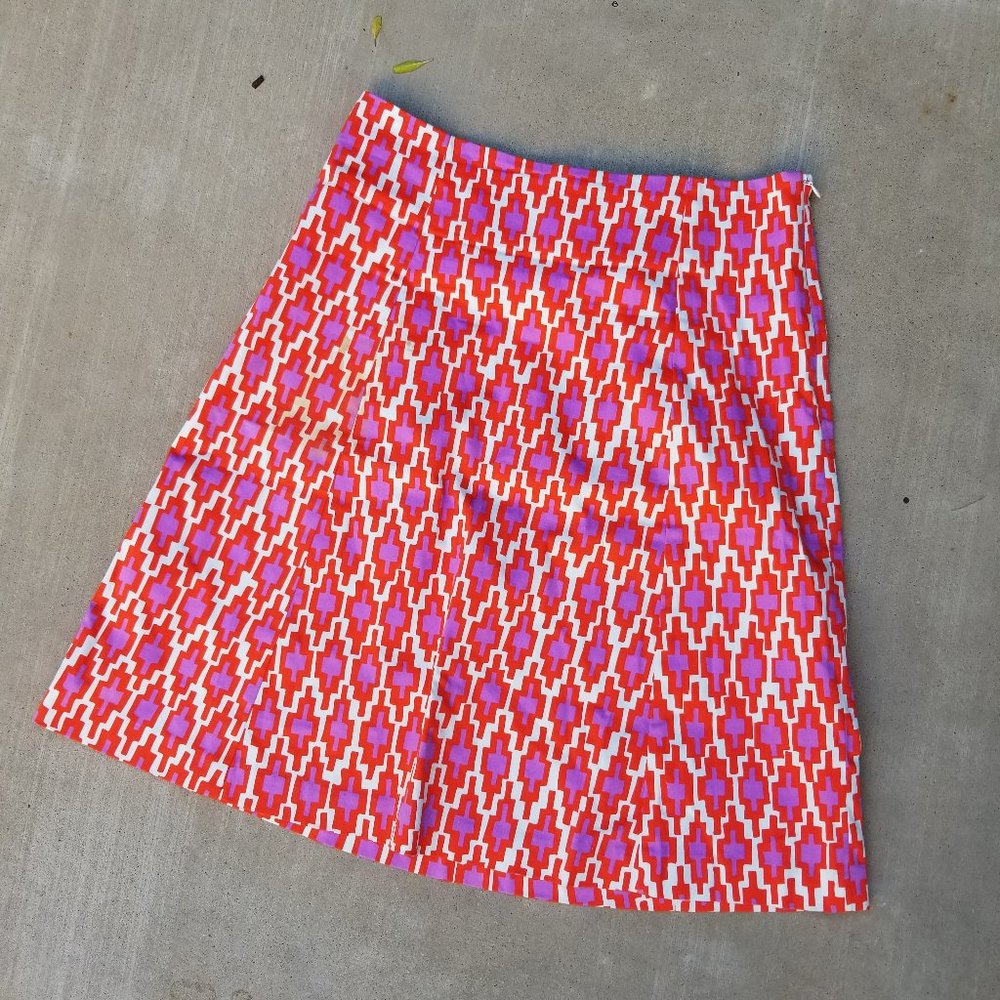 lesley evers retro geometric a-line skirt